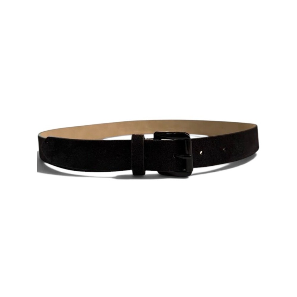 Womens Black Textured Crackle Belt Black Buckle Size S Glam Waist Belt